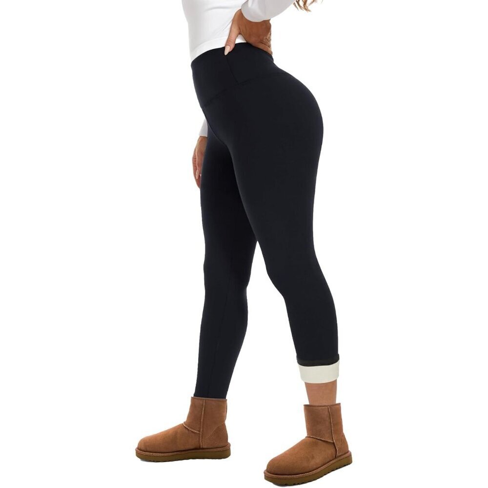 Fleece Lined Leggings Women Thermal High Waist Tummy Control Workout Pants